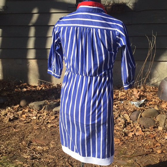 Retro striped midi dress button down Small - Picture 7 of 8